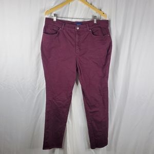 ♤ Basic Editions Burgundy Stretch Jeans Size  14